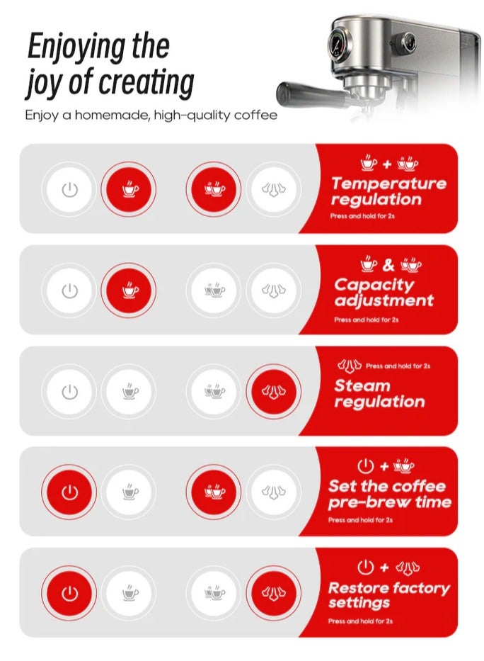 هيبرو آلة صنع الإسبريسو HiBREW H10B بقوة 20 بار - ماكينة قهوة احترافية مزودة بخافق حليب، ونظام تسخين مزدوج، وتحكم قابل للبرمجة في الجرعات - Image 3