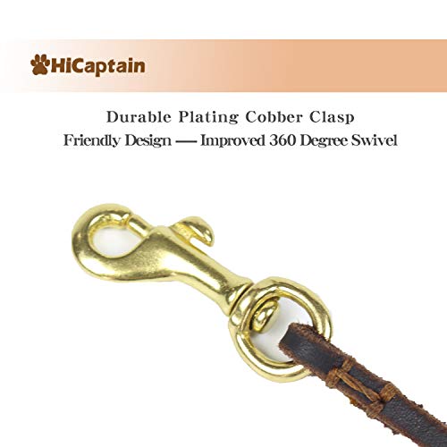 HiCaptain 1/5 Inch Thin Leather Dog Leash for Small Dogs, 6ft Soft Genuine Leather Training Dog Leash for Medium Dogs, Puppy, Cats, Up to 15 lb - Image 4