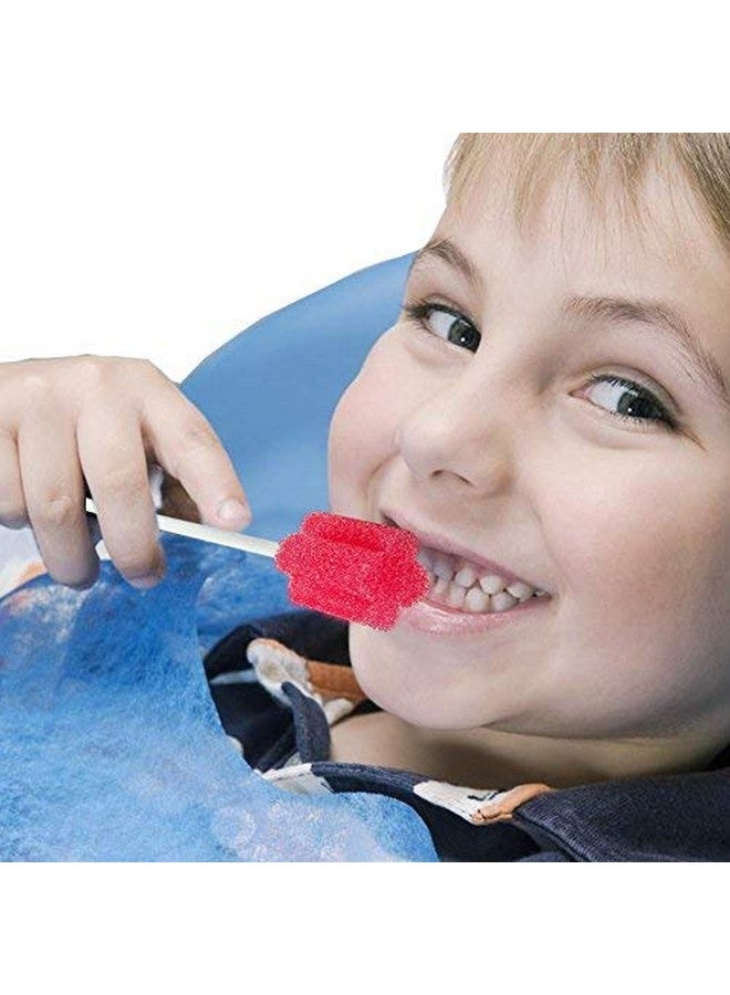 MUNKCARE Disposable Oral Foam Swab with Mint Flavored, Individually Wrapped, Red, Box of 50 Counts - Image 3