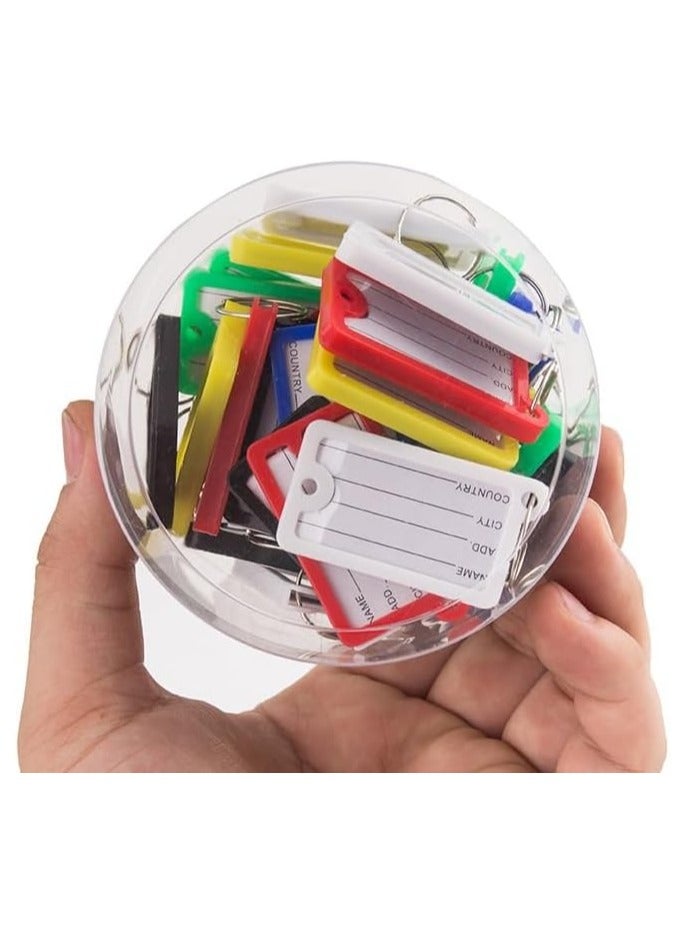 Rubik Large Plastic Key Tags with Labels 30pcs Pack, Durable Key Rings with Labels For Keys Identification, Luggage, Hotels (Mix Colors)  - Image 1