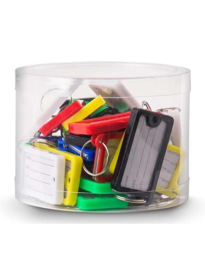Rubik Large Plastic Key Tags with Labels 30pcs Pack, Durable Key Rings with Labels For Keys Identification, Luggage, Hotels (Mix Colors)  - Image 2
