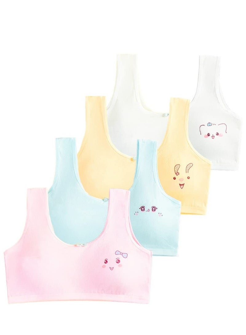 Barakah Girls Training Bras Teens Sports Bras for Kids 8-10,10-12,12-14,14-16 Seamless Underwear with Removable Pads(4 Pcs) - Image 1