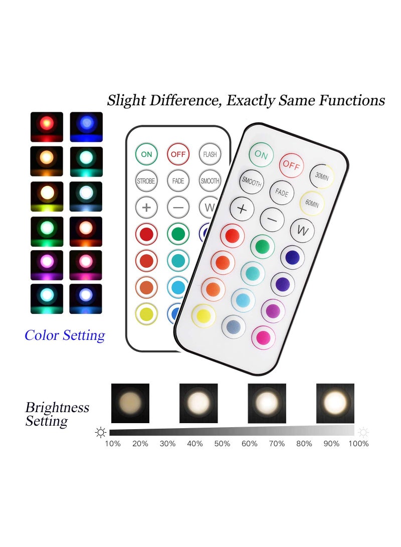 SOLARAE 6 Pack Puck Light with 2 Remote Control, RGB 13 Colors Changing LED Wireless LED Under Cabinet Lighting Push Lights Closet Light Battery Powered Lights Under Counter Lighting 3 AA Battery - Image 2