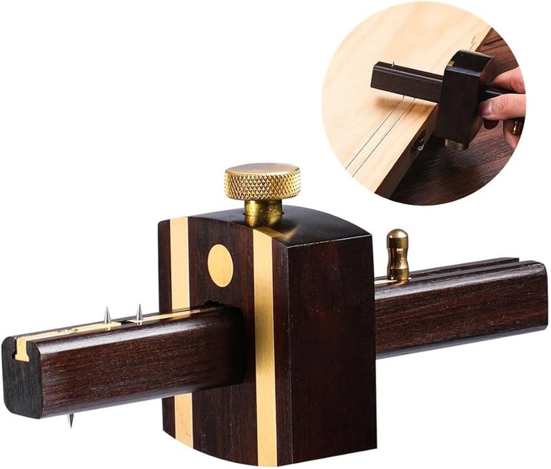 مقياس فتحة النقر في النجارة من النحاس وخشب الأبنوس، مقياس برغي قابل للتعديل 6.4 بوصة - Image 2