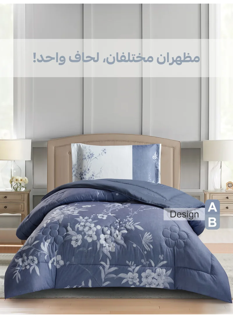 دوناتيلا طقم مفرش سرير 2 قطعة مقاس مفرد ونص يناسب سرر 170×230 , تصميم مشجر انيق , مايكروفايبر فائق النعومة , يناسب جميع الفصول