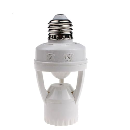 LPHUMEX Motion Sensor Light Socket, PIR Motion E26 Screw Bulb Adapter, Adjustable Auto On/Off Night Light Control, Garage Light, for Basement, Pantry Room, Storage Room, Garage Light - Image 1