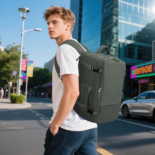 Sinaliy Large Expandable Travel Backpack for Men and Women, 17 Inch Laptop, Waterproof, Casual, College Bookbag, Backpack for Women, as Person Item Flight Approved - Image 2