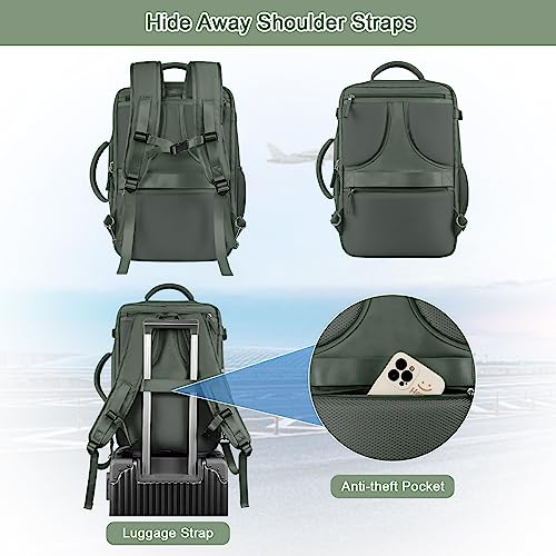 Sinaliy Large Expandable Travel Backpack for Men and Women, 17 Inch Laptop, Waterproof, Casual, College Bookbag, Backpack for Women, as Person Item Flight Approved - Image 4