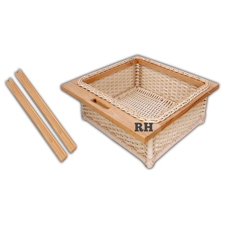 RH WOODEN AND PLASTIC COMBO WICKER BASKET FOR MODULAR KITCHEN FOR STORING VEGETABLE AND FRUITS (22.25 W X 20 L X 8H) - Image 3