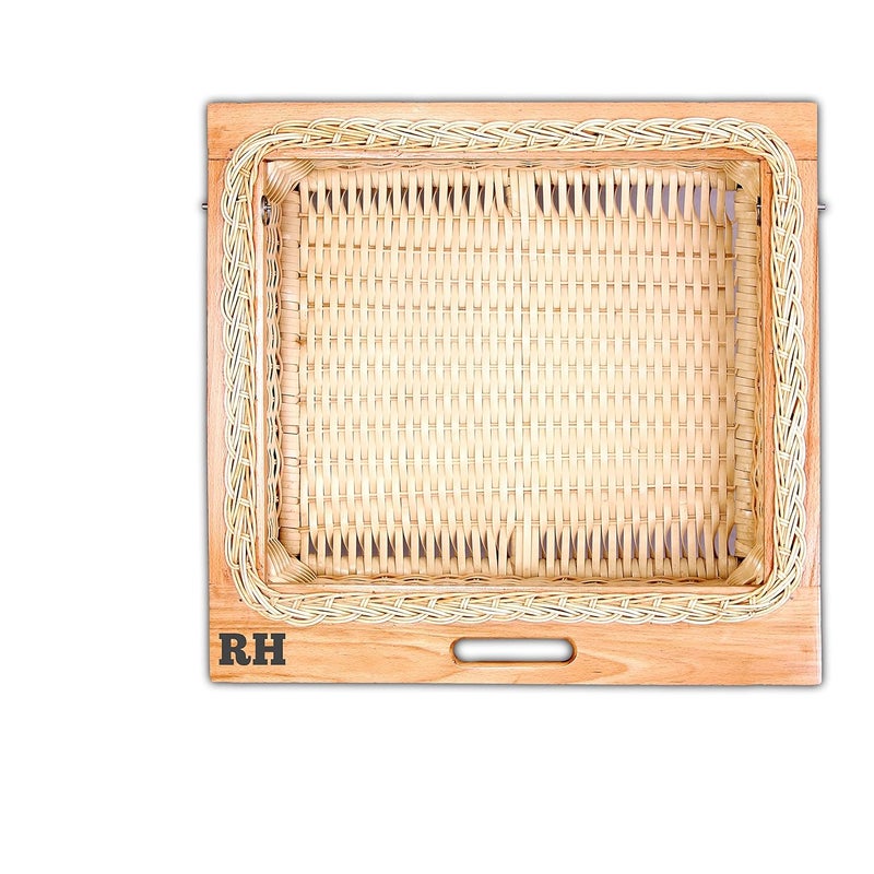 RH WOODEN AND PLASTIC COMBO WICKER BASKET FOR MODULAR KITCHEN FOR STORING VEGETABLE AND FRUITS (22.25 W X 20 L X 8H) - Image 1