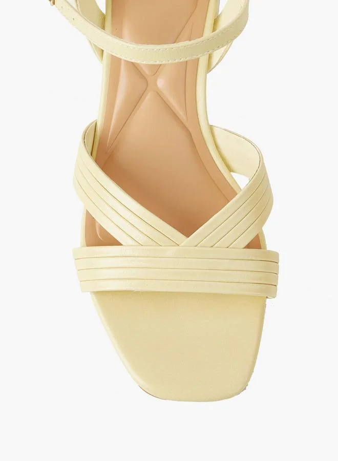 Celeste Yellow Women Block Heel Strap Sandals for Women | Best Price UAE