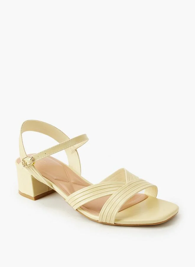 Celeste Yellow Women Block Heel Strap Sandals for Women | Best Price UAE