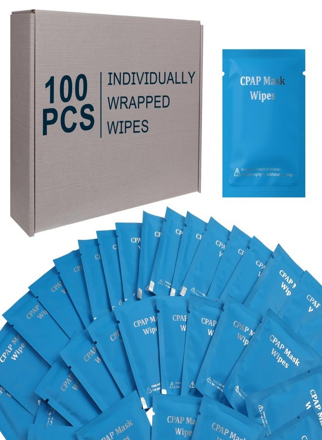 ILSSLI 100 Pack CPAP Mask Wipes Travel CPAP Wet Wipes Unscented Individually Wrapped Cleaning Towelettes for Full Face Masks Tubes CPAP Accessories - Image 1