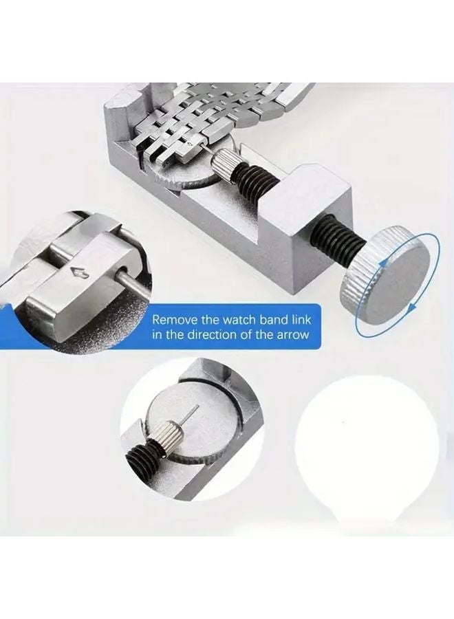Adjustable Watch Strap Link Removal Repair Tool Kit Silvery 1 Set for Chain Adjustment and Replacement - Image 5
