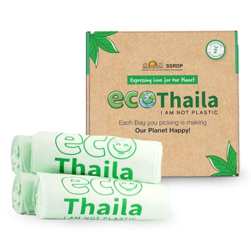 Eco Thaila - ECO Friendly Garbage Bags | Large - 40 Bags (4 Rolls, 10 bags each) | 24 X 32 Inches | Compostable & Biodegradable | Trash/Dustin Cover | Leak-Proof, No Smell | For Dry & Wet Waste Bag - Image 1