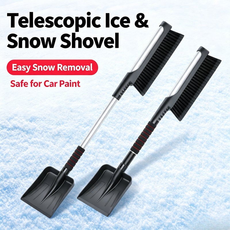 Suitu ST-3901 2-in-1 Ice Scraper Snow Brush with Telescopic Handle - Image 3