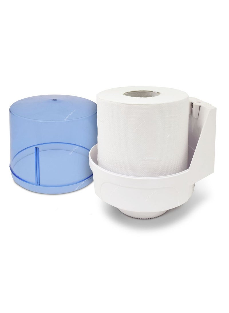 Maxi-Roll Dispenser Tissue Center Pull Plastic Wash Wall Mounted Toilet Blue - Image 2