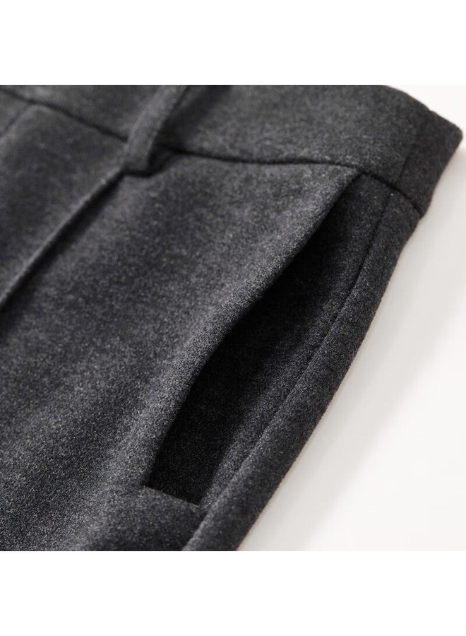 Fan Qin Wool Blend High Waist Flared Pants Autumn Winter Woolen Trousers Women's Dress Pants 353ke5258x Carbon Black M - Image 5