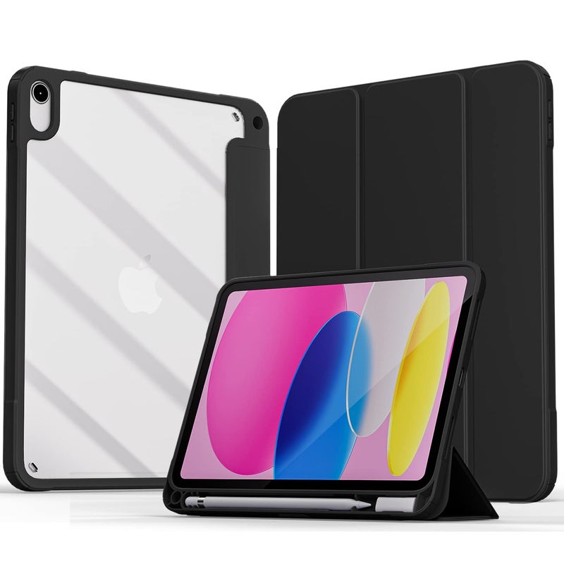 Moca iPad (A16) 11th Generation 11 Inch 2025 10th Generation Case 2022, iPad 10.9 Inch Case with Clear Transparent Back and TPU Shockproof Frame Cover (ipad 10th Gen 10.9 2022, Black) - Image 1