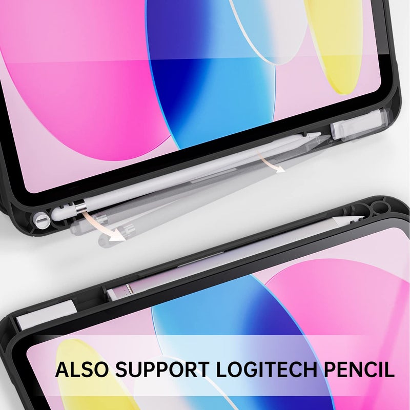 Moca iPad (A16) 11th Generation 11 Inch 2025 10th Generation Case 2022, iPad 10.9 Inch Case with Clear Transparent Back and TPU Shockproof Frame Cover (ipad 10th Gen 10.9 2022, Black) - Image 5