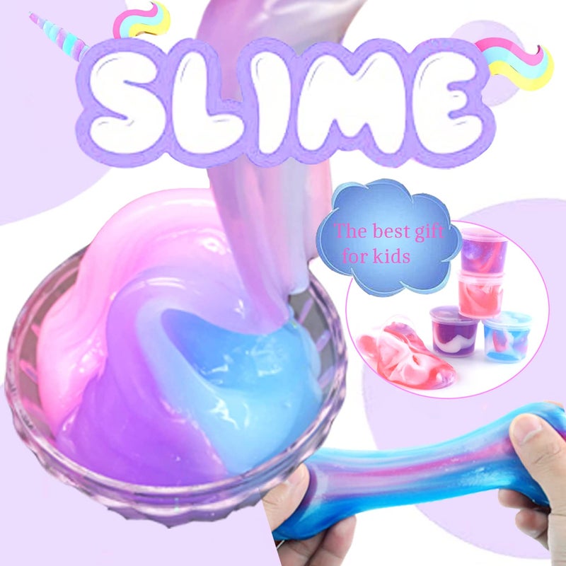 LPFEZRS 24 Pack Unicorn Galaxy Slime, Party Favor for Kids Girls & Boys, Adults, Non Sticky, Stress & Anxiety Relief, Wet, Super Soft Sludge Toy Easter Basket Filler - Image 4