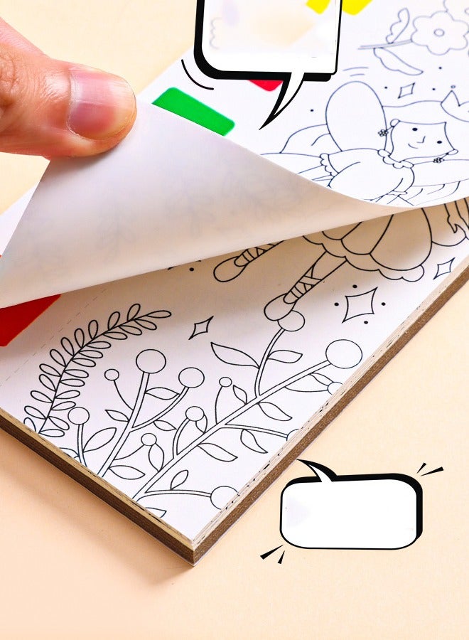 12 Page Flower Fairy Kid's Coloring Book With Brushes And Paint - Image 5