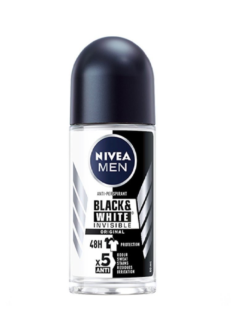 NIVEA MEN B&W INVISIBLE (ORIG) DEO ROLL 50ML