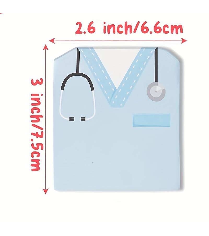 Fun Nurse Uniform Sticky Notes 20 Sheets Creative Shaped Hospital Memo Stickers - Image 4