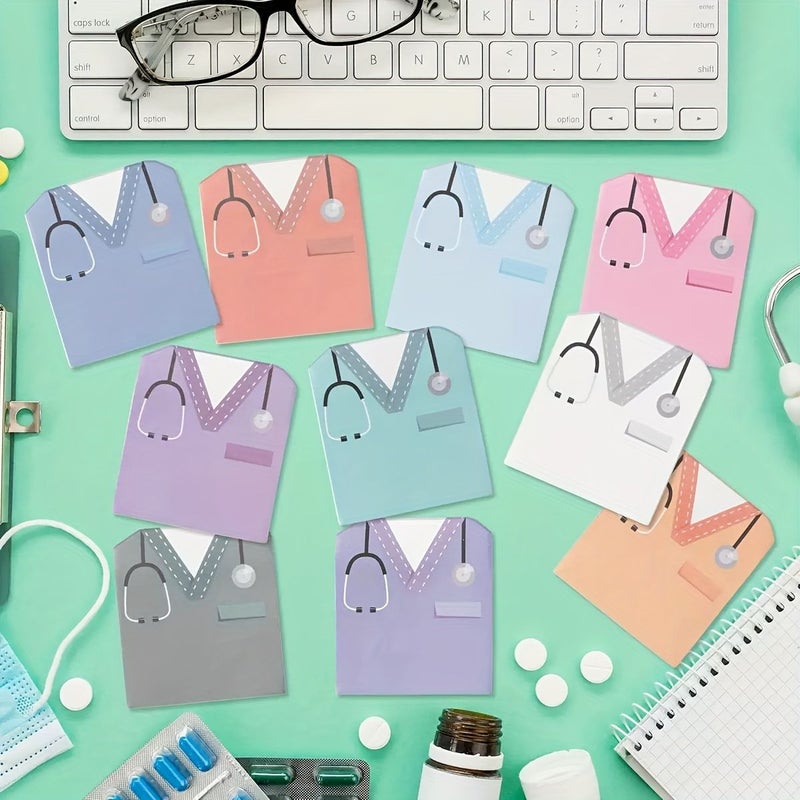 Fun Nurse Uniform Sticky Notes 20 Sheets Creative Shaped Hospital Memo Stickers - Image 5