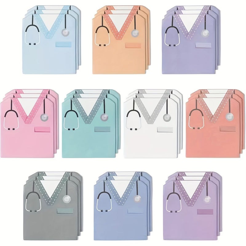 Fun Nurse Uniform Sticky Notes 20 Sheets Creative Shaped Hospital Memo Stickers - Image 3