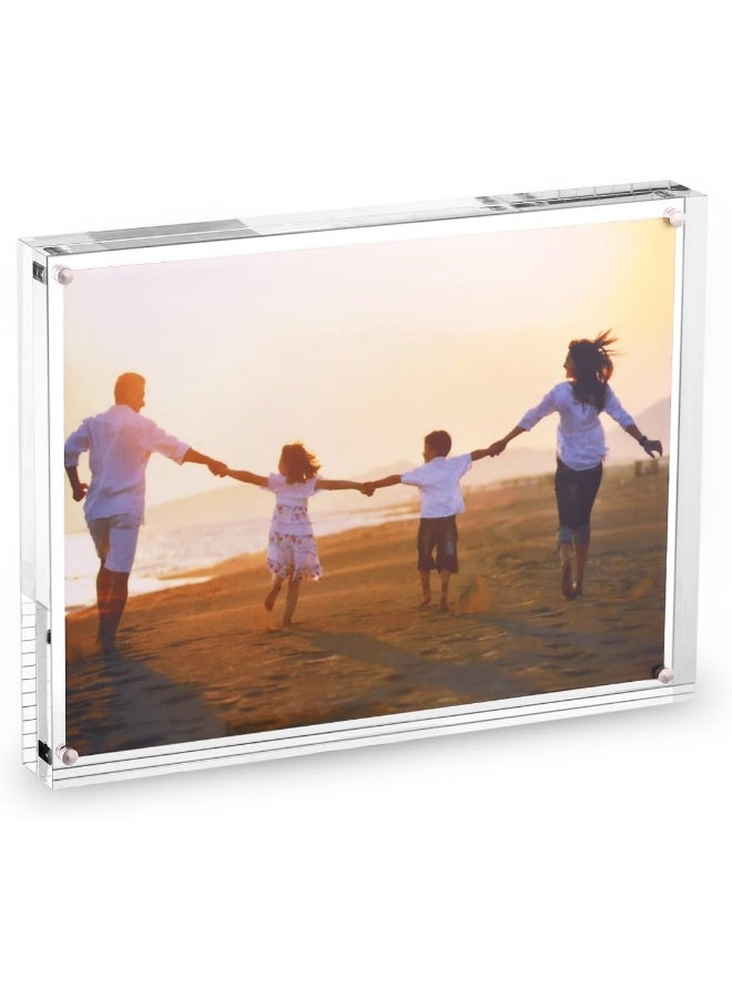 HESIN Acrylic Photo Frame 8.5 by 11 inch Double Sided Frameless Picture Frame Magnetic Acrylic Block Desktop Photo Display Holder Thickness 15+15mm (8.5"x11") - Image 3