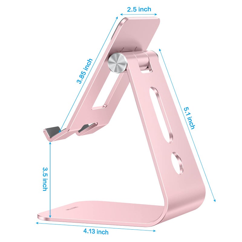 OMOTON Adjustable Tablet Stand for Desk, Upgraded Longer Arms for Greater Stability, T2 Tablet Holder with Hollow Design for Bigger Sized Phones and Tablets Such as iPad Pro/Air/Mini, Rose Gold - Image 4