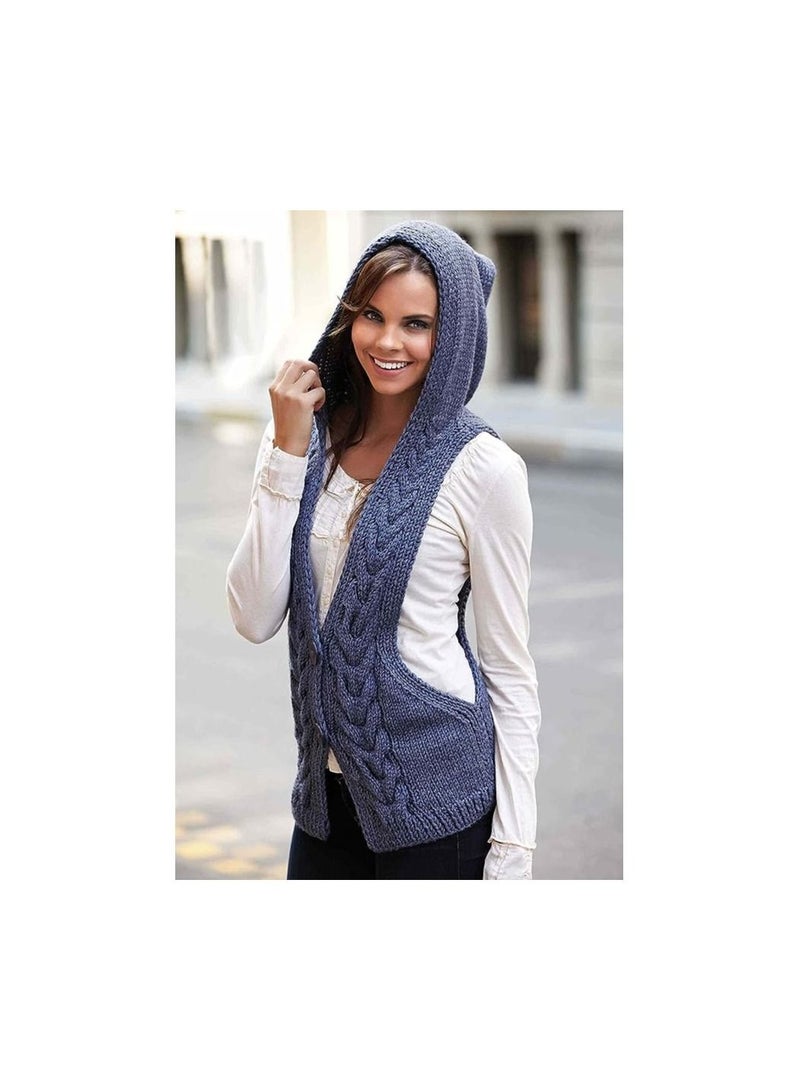 خيوط اليزا ماكس غزل صوف تركي سوبر لانا ماكسي سادة عالية الجودة من القطن والاكريليك للحياكة اليدوية والكروشيه والملابس والسكارفات، 100 غرام ×5 زرق رويال، 141) - Image 3