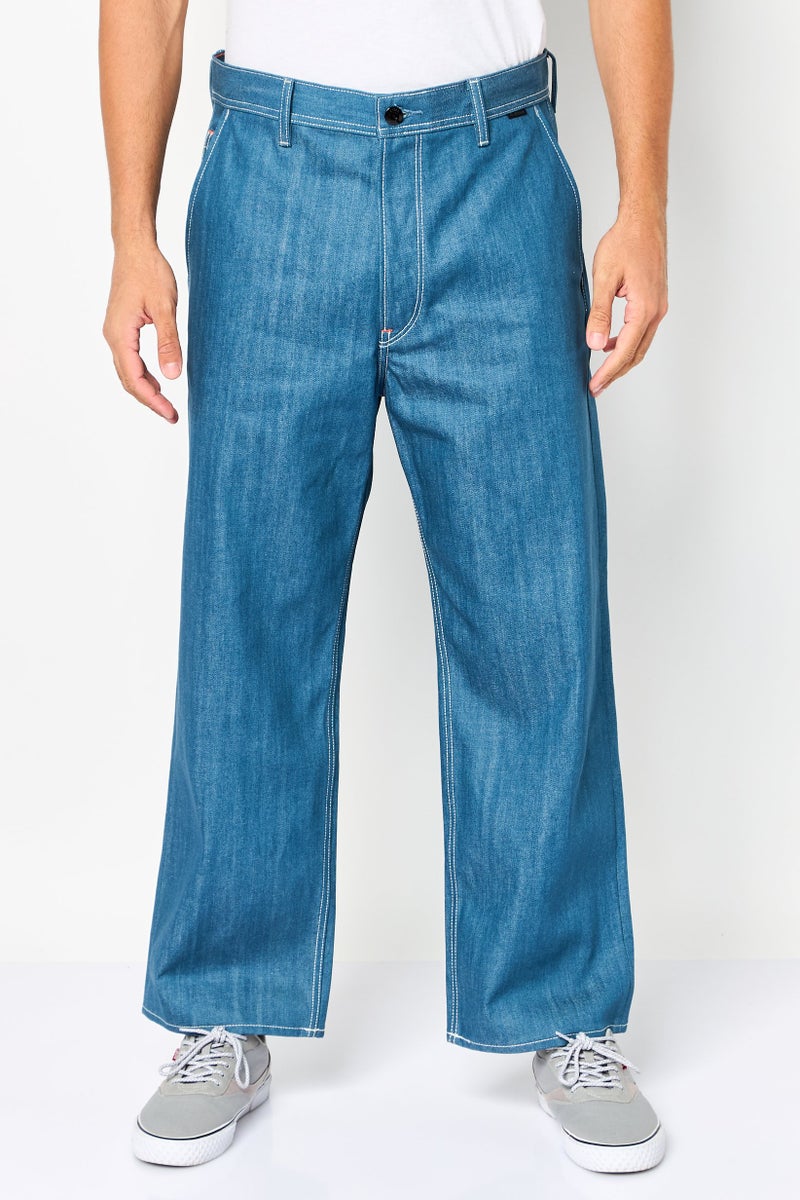 G-Star RAW Men Straight Fit Washed Non-Stretchable Denim, Blue - Image 1