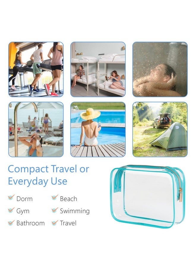 Packism Clear Makeup Bags - 3 Pack Tsa Approved Toiletry Bags Clear Toiletry Bags For Traveling, Clear Cosmetic Bags Airport Carry On Clear Compliant Bag, Green - Image 5