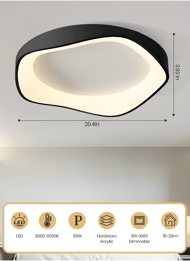 YATAI LIGHTING Modern Flush Mount LED Ceiling Light Fixture, 59W Dimmable LED Ceiling Lamp with Remote Control, LED Ceiling Lamp for Bedroom/Kitchen/Dining Room Lighting, Flush mount Ceiling Light  - Image 3