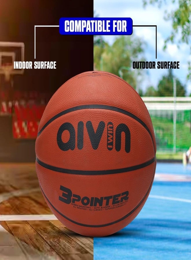 AIVIN كرة سلة Aivin 3 Pointer، كرة سلة مطاطية مصبوبة، للمباريات والتدريبات، كرة خارجية متينة للتدريب، مناسبة لجميع الأسطح، 8 ألواح، مصنوعة من المطاط (أحمر)، مقاس 7 - Image 5