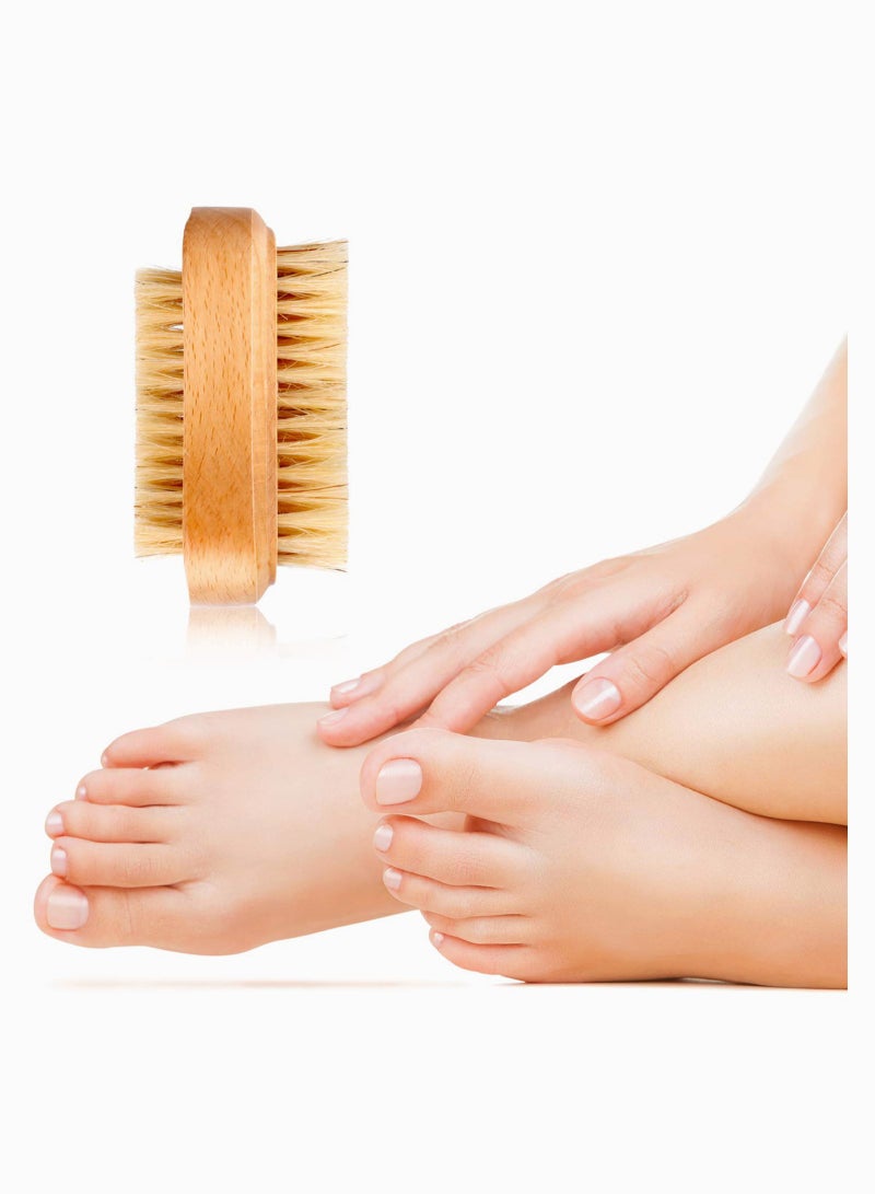SYOSI Bamboo Nail Brush, 3PCS Two-side Firm Nature Wooden Sisal Scrub Brush for Toes and Nails, Cleaning Nail Brush (Bright Color) - Image 5