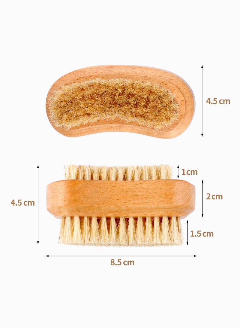 SYOSI Bamboo Nail Brush, 3PCS Two-side Firm Nature Wooden Sisal Scrub Brush for Toes and Nails, Cleaning Nail Brush (Bright Color) - Image 4