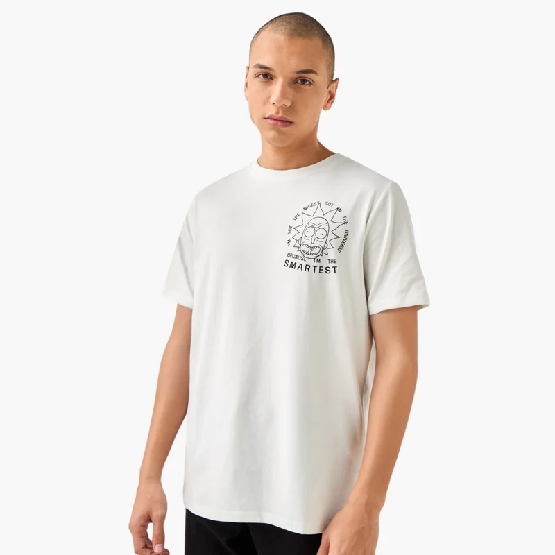 SP Characters Rick Sanchez Print Crew Neck T-shirt