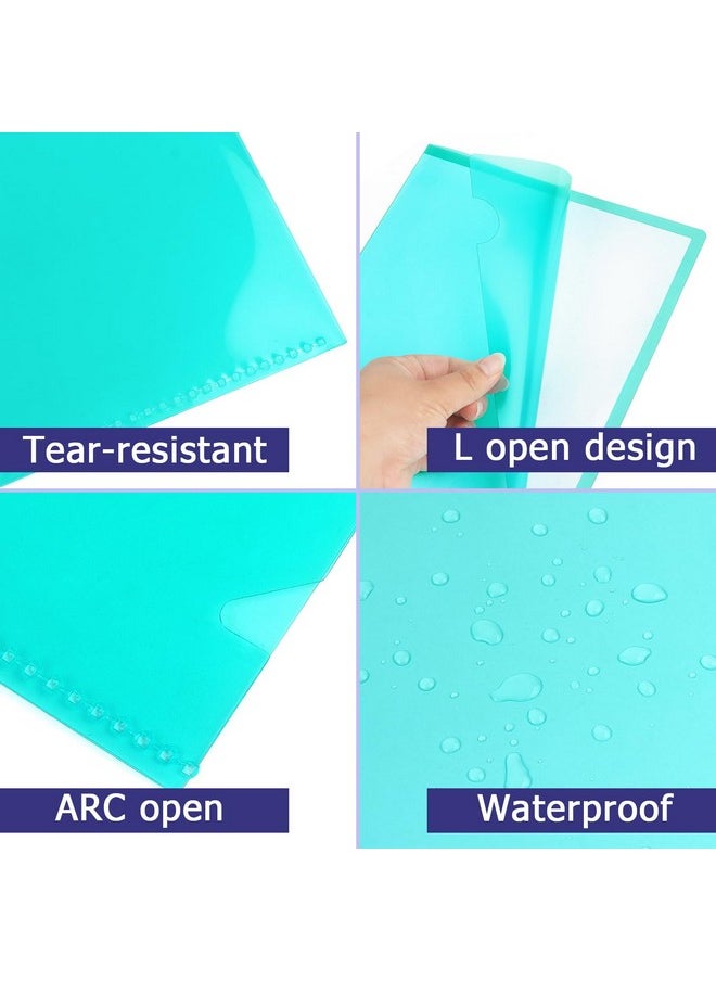 Tamaki - 16 Pack Clear Plastic Folders Sleeves Plastic Sleeves For Documents Transparent Paper Poly Jacket Sleeves Folders 8 Assorted Colors - Image 1