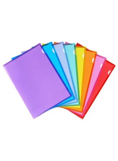16 Pack Clear Plastic Folders Sleeves Plastic Sleeves For Documents Transparent Paper Poly Jacket Sleeves Folders 8 Assorted Colors