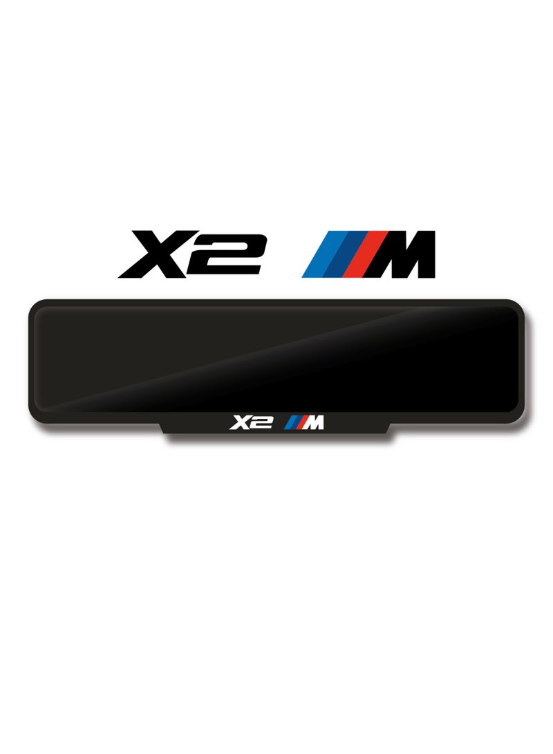 DXBSTAMPS X2 M Number Plate Frame – Custom Fit – Black Gloss Finish – M Performance Logo – Easy Tape Mount – Sport, Square & Long Sizes  - Image 1