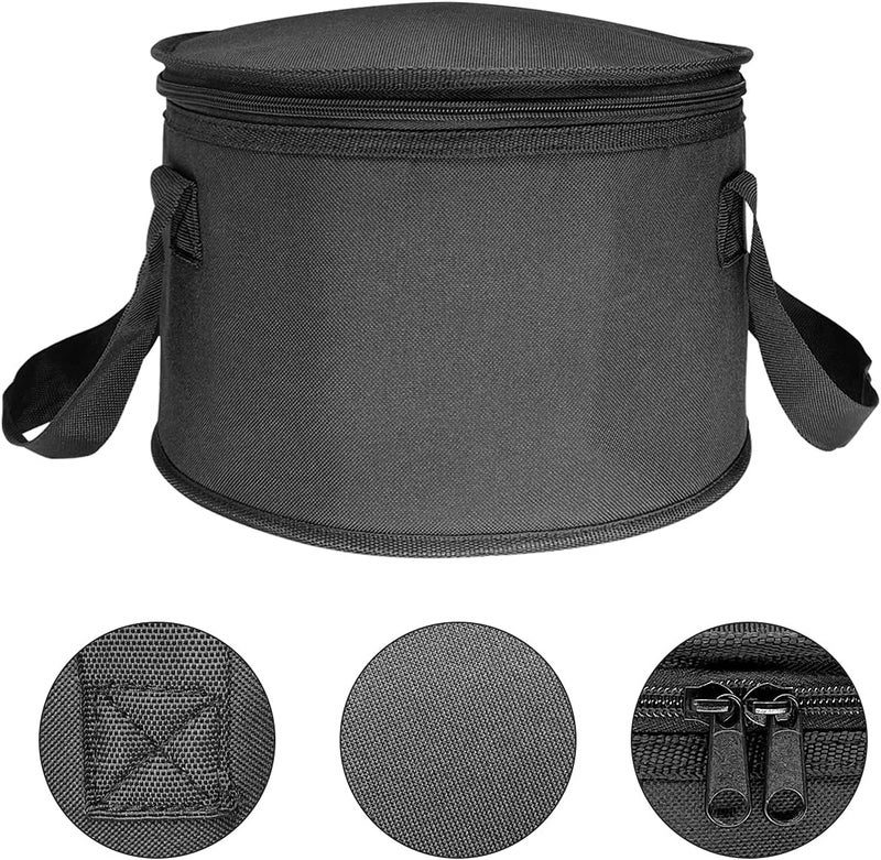 Yalin 2 Pack 12.5X7.8 Inch Round Lunch Bags, Insulated Thermal Pastry and Pie Carrier, Reusable Cake Cooler and Casserole Carrier Bags for Potluck, Picnics Food Delivery (Black Color) - Image 3