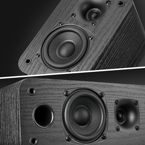 Saiyin 5.0 Home Theater System, 100w HiFi Surround Sound Speakers with Stereo Surround Sound and Classic Rretro Wood Grain for TV/PC, Passive, Amplifier or Receiver Required, Cable Not Included - Image 2