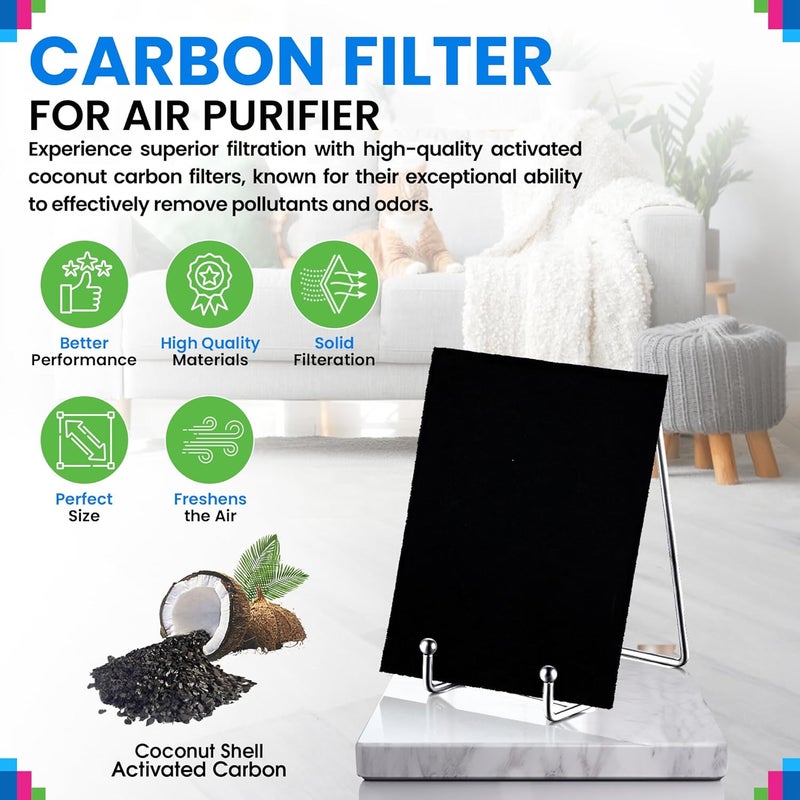 Bagean Activated Carbon Prefilter 9.05” x 5.90” Compatible with Holmes HAPF60 Carbon Filter Replacement - Fits HEPA HAPF600 Holmes Air Purifier Filters - Air Filter Removes Odors & Freshen the Air (4) - Image 2