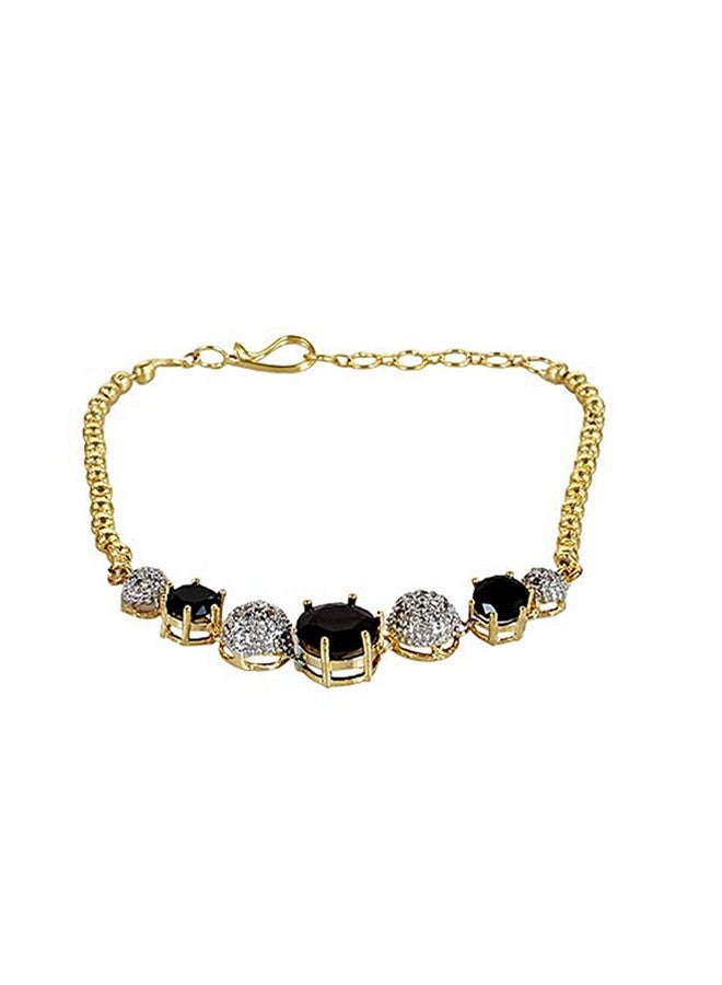 YouBella Jewellery Set for Women American Diamond Combo of Necklace Set with Earrings, Bracelet and Ring for Girls and Women (Black) - Image 5