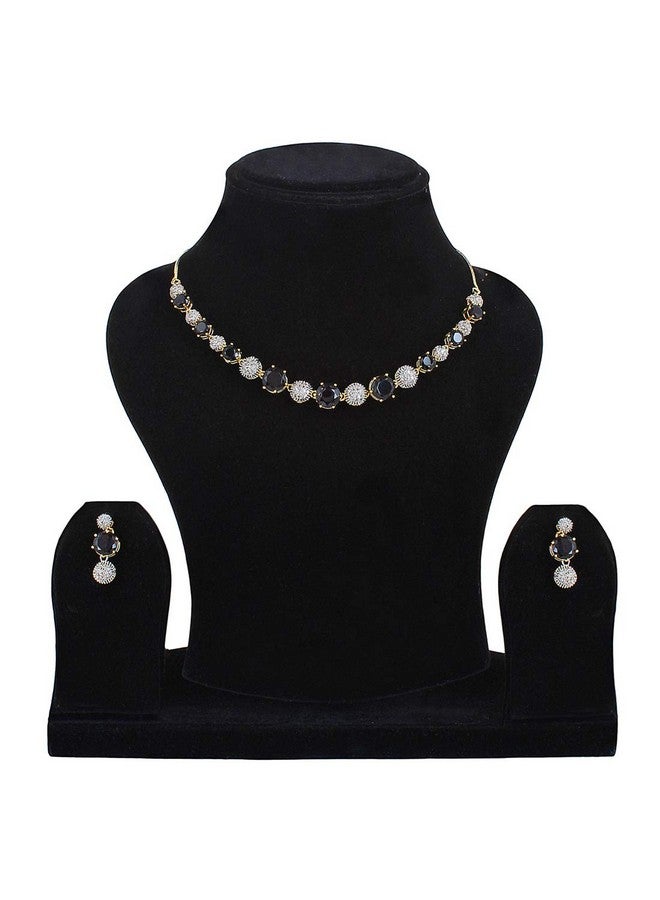 YouBella Jewellery Set for Women American Diamond Combo of Necklace Set with Earrings, Bracelet and Ring for Girls and Women (Black) - Image 3