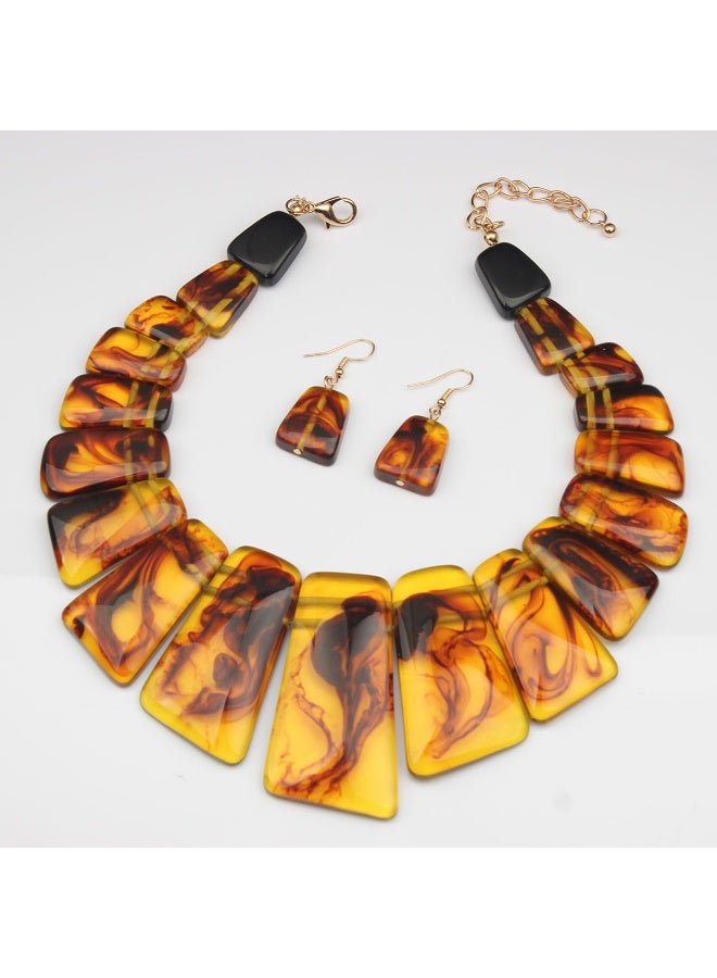 NIBEMINENT Vintage Personality Necklace and Earrings Set