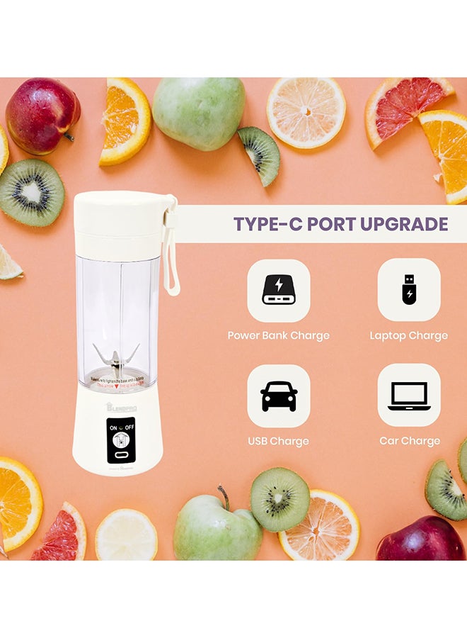 Home Pro Home Pro Blendpro Portable Blender with Six Leaf Blade High Power 380ml White  - Image 4